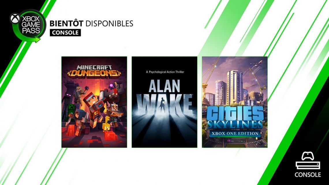 Voici la liste des jeux #XboxGamePass #Xbox de mai !#AlanWake (21 mai)#CitiesSkylines (21 mai)#MinecraftDungeons (26 mai) pic.twitter.com/7bCGVHf3ZE