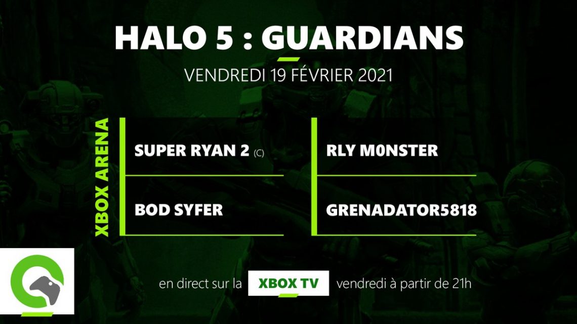 Dans 5H va commencer le #XboxArena sur Halo 5 : Guardians de notre coté on garde la même équipe avec -@Super_Ryan_2 (Capitaine)
-@Syfer93 -@RLY_M0nsTeR -@_Grenadator de @HaloCreation N’hésitez pas à passer dans le chat pour encourager l’équipe ! https://t.co/uoRYEJUzHC https://t.co/BJIKYkHPsv