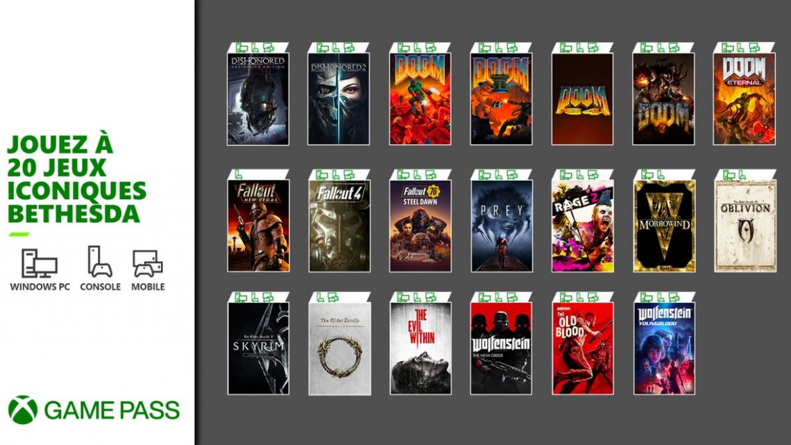 ? Voici les 20 jeux Bethesda à venir dans le #XboxGamePass dès demain ! pic.twitter.com/R4H169tfBU