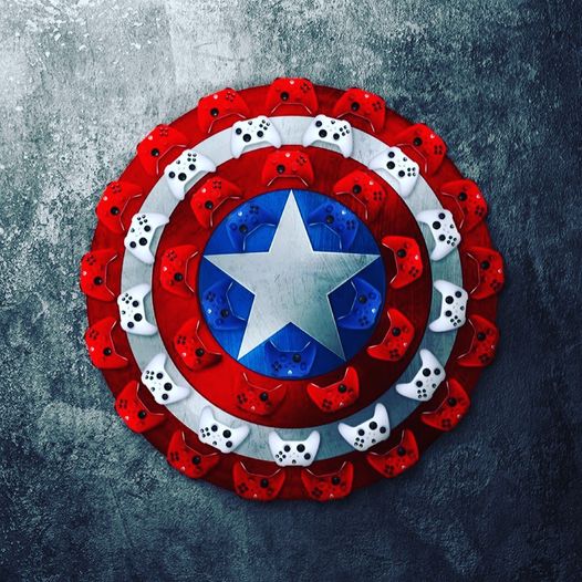 Le bouclier de Captain America avec des manettes #captainamerica #controllers #manette #pad #xbox #xboxone #xboxseriess…