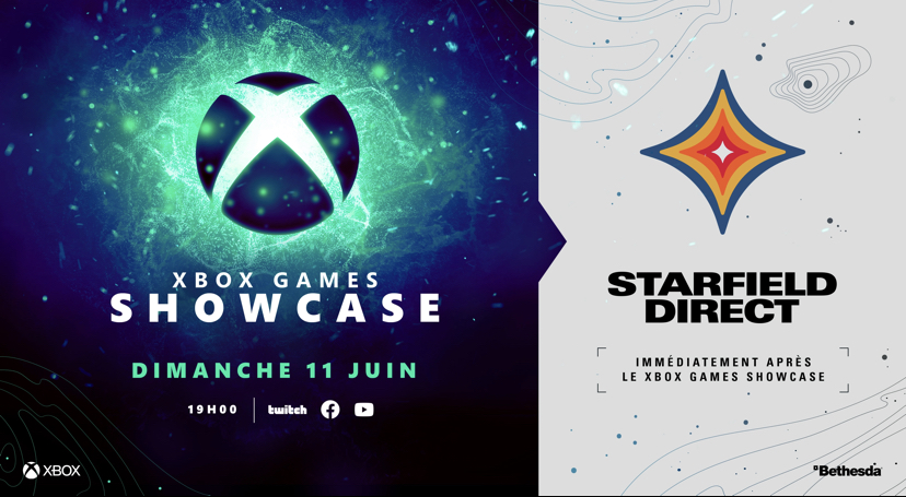 Le #XboxGamesShowcase sera diffusé en direct le 11 juin à 19h, heure française. Juste après,vous pourrez suivre le #StarfieldDirect https://t.co/KIVFyPRGfm