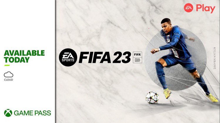 Le jeu #FiFA23 est dispo via le Xbox Cloud Gaming #Xcloud pour les abonnés au #XboxGamePassUltimate https://t.co/FKhZGLaH74